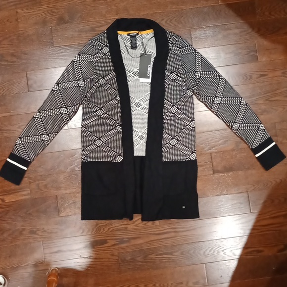 Olsen Henny Open Front Wool Yarn Cardigan Sweater Golden Glam S M - Picture 1 of 16